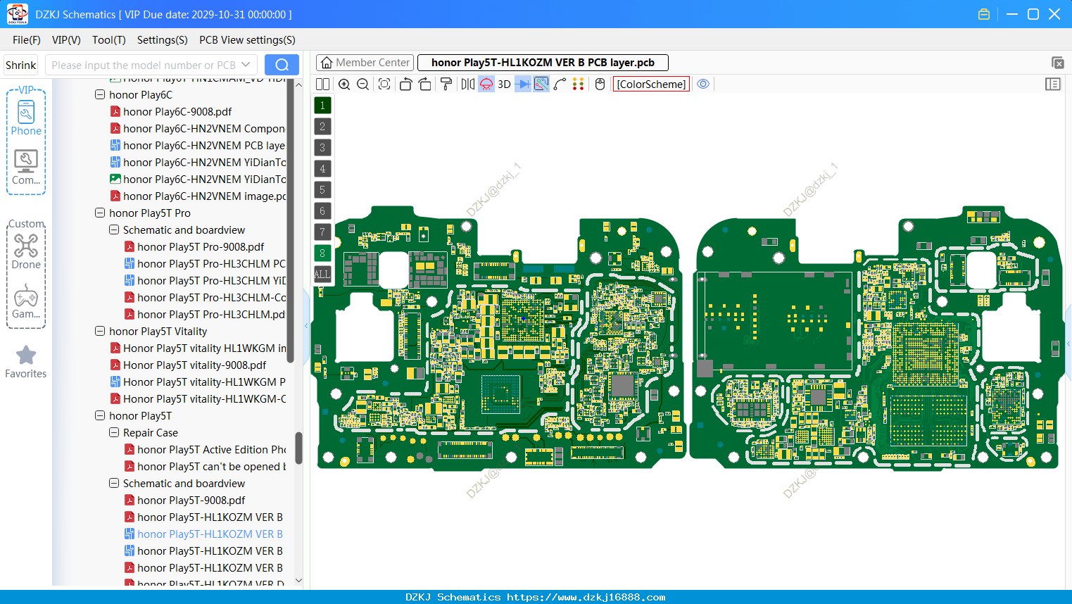 Honor Play5T-HL1KOZM VER B PCB Layer